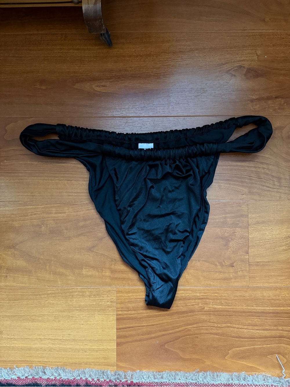 Good American Black High Cut Swim Bikini Bottom Size 5